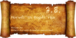 Horváth Bogárka névjegykártya